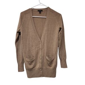 J. Crew Merino Wool Sweater Cardigan Beige Size S Buttons Front